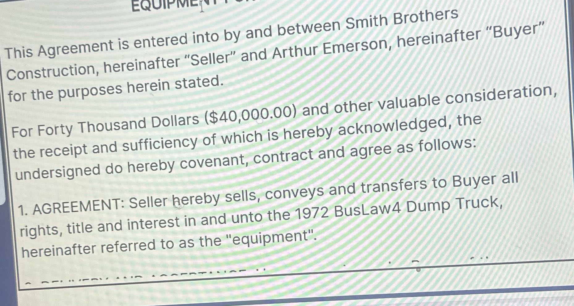 After I sold it, I talked to the foreman and he