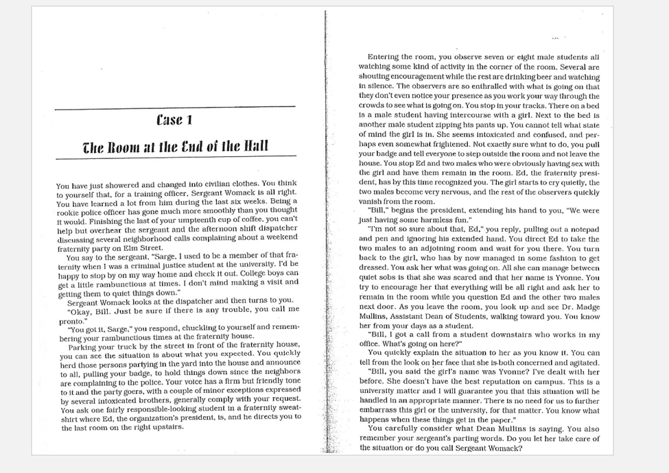 Assignment: Please read the following ethical