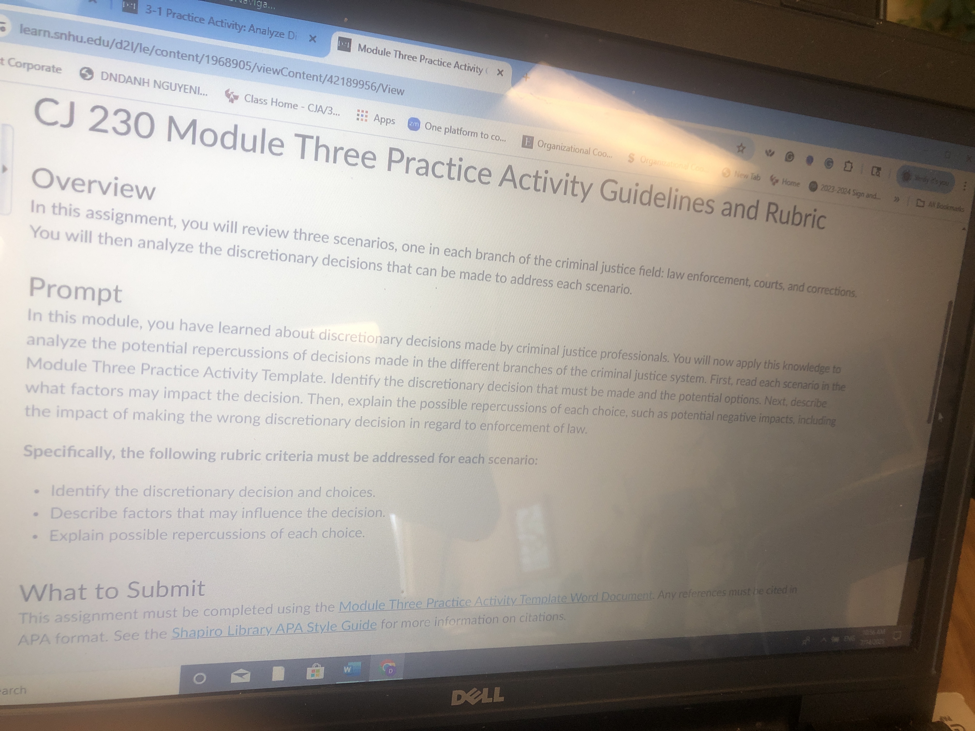 D.1 3-1 Practice Activity: Analyze Di x 1 Module
