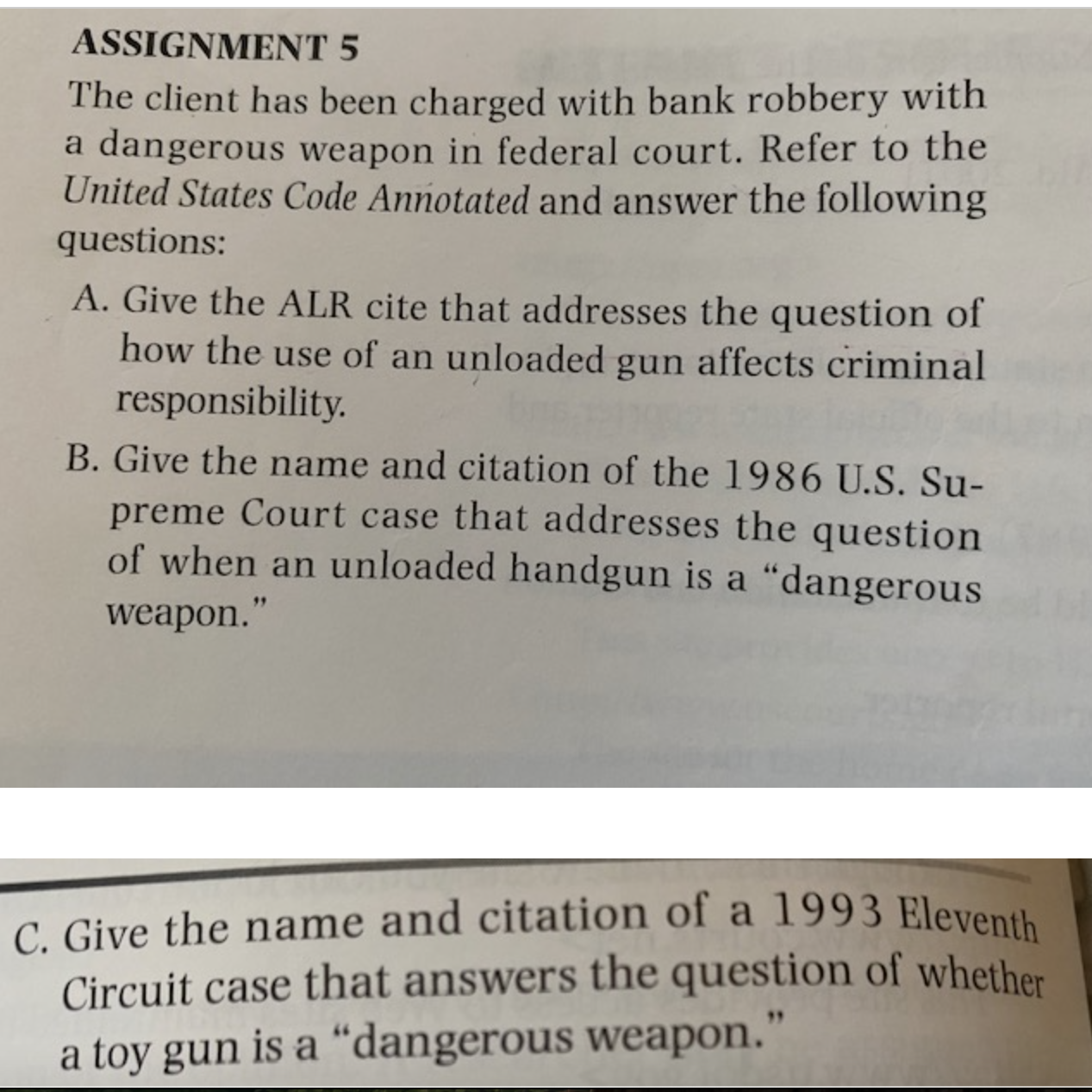 Please answer these separately, thank you so