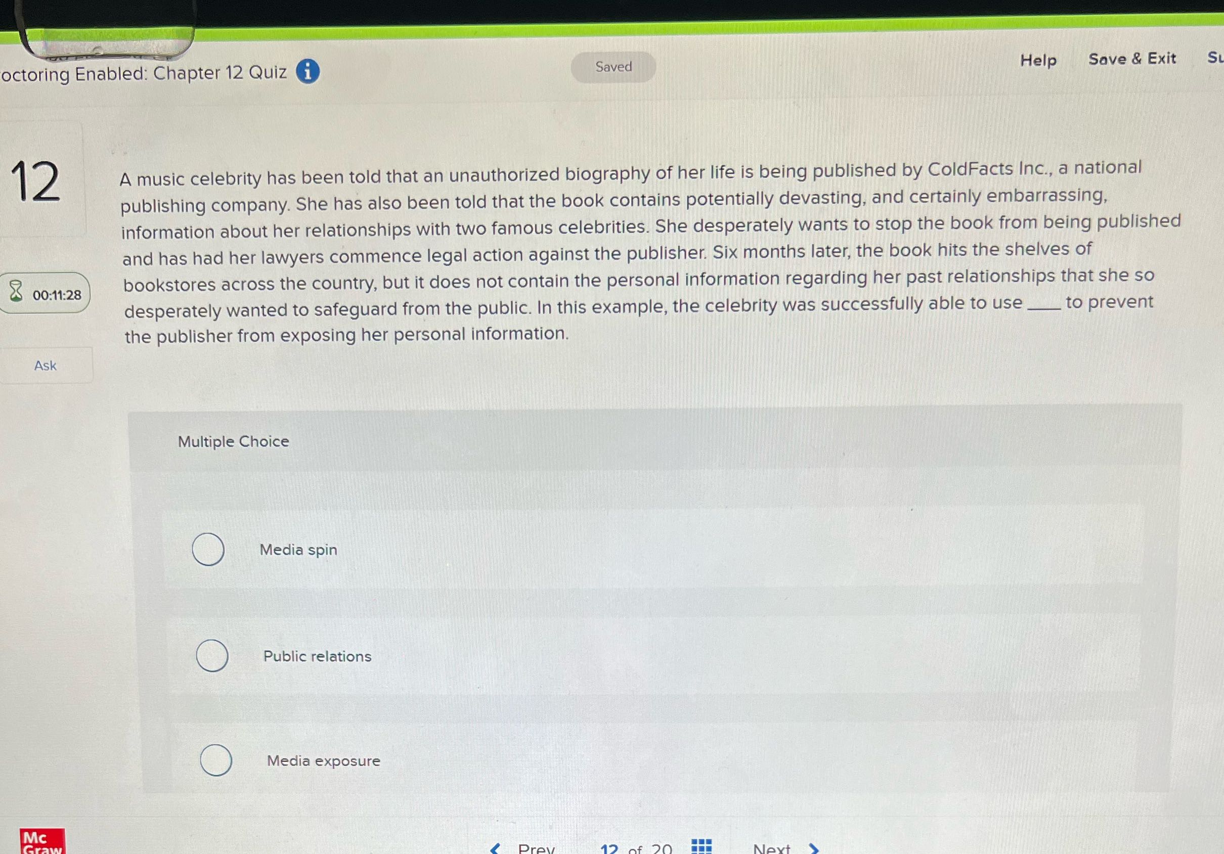 More options are libel chill and civil law