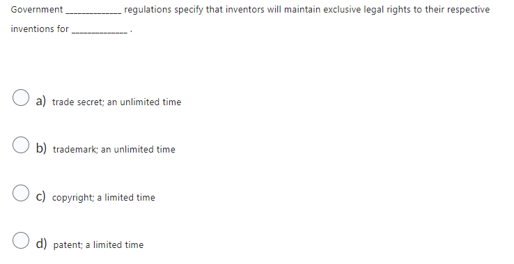 Government regulations specify that inventors