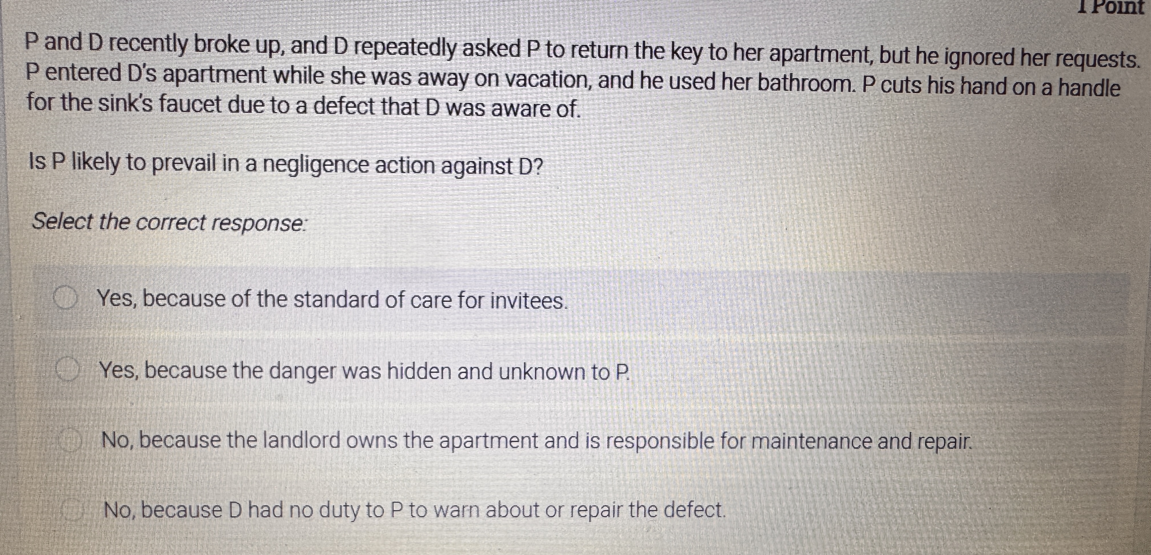 1 Point P and D recently broke up, and D