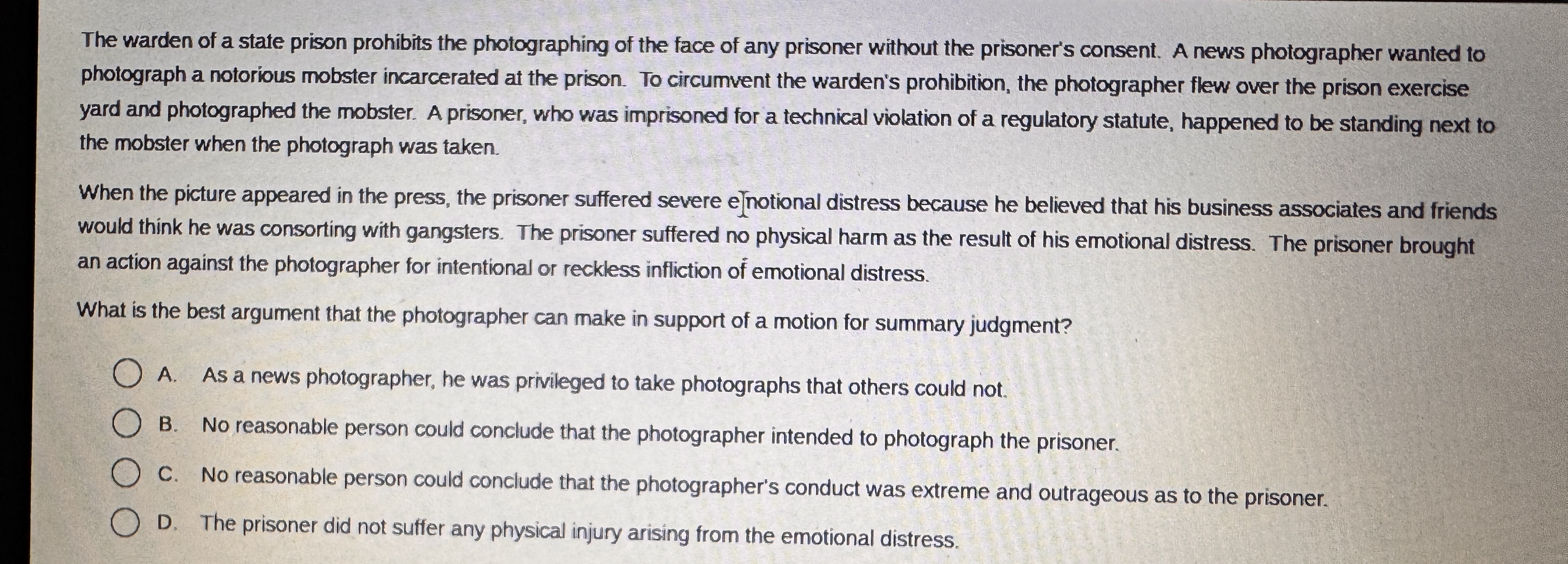 The warden of a state prison prohibits the