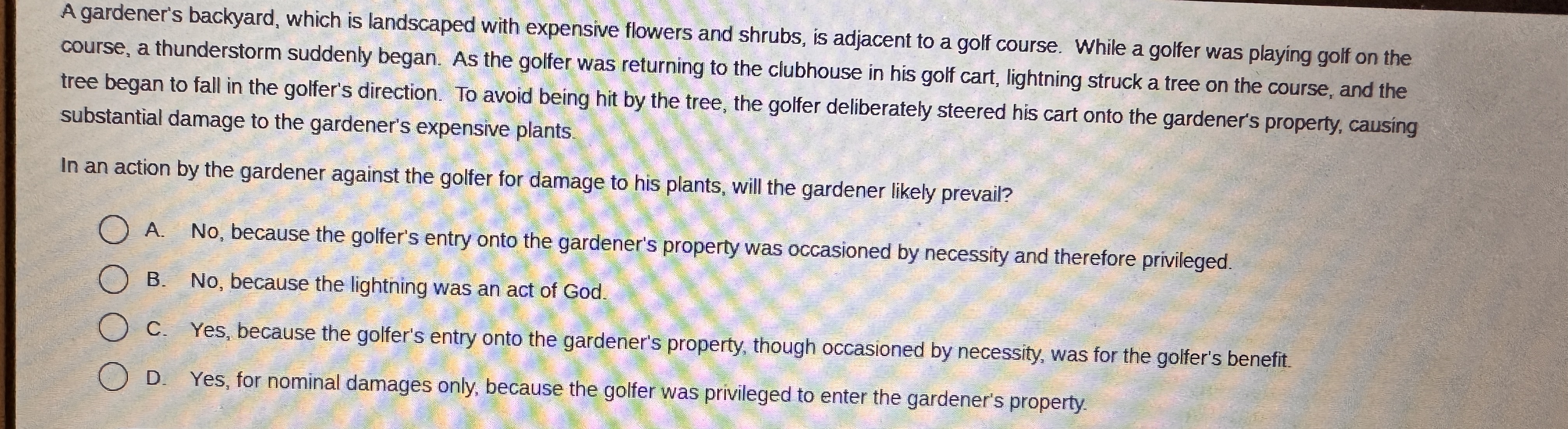 A gardener's backyard, which is landscaped with