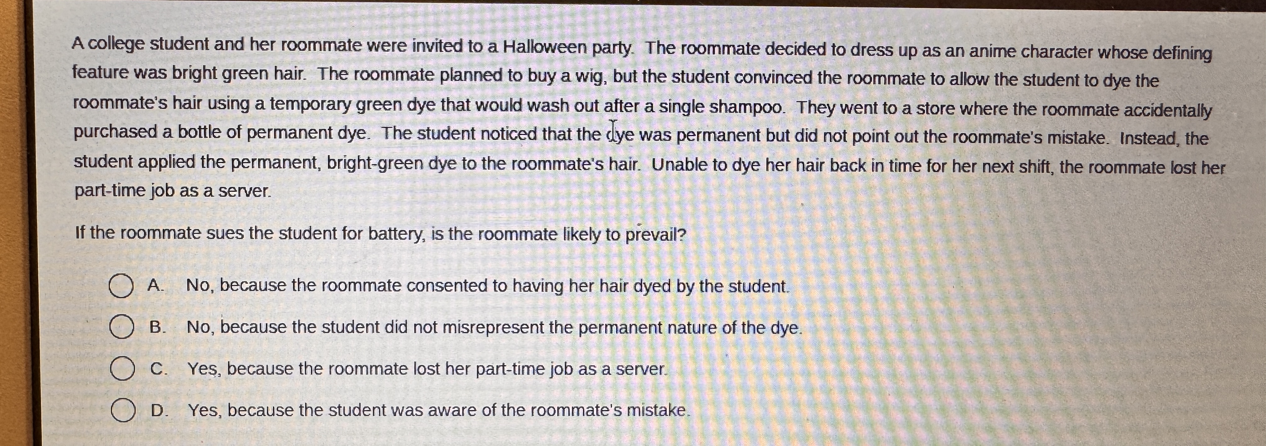 A college student and her roommate were invited