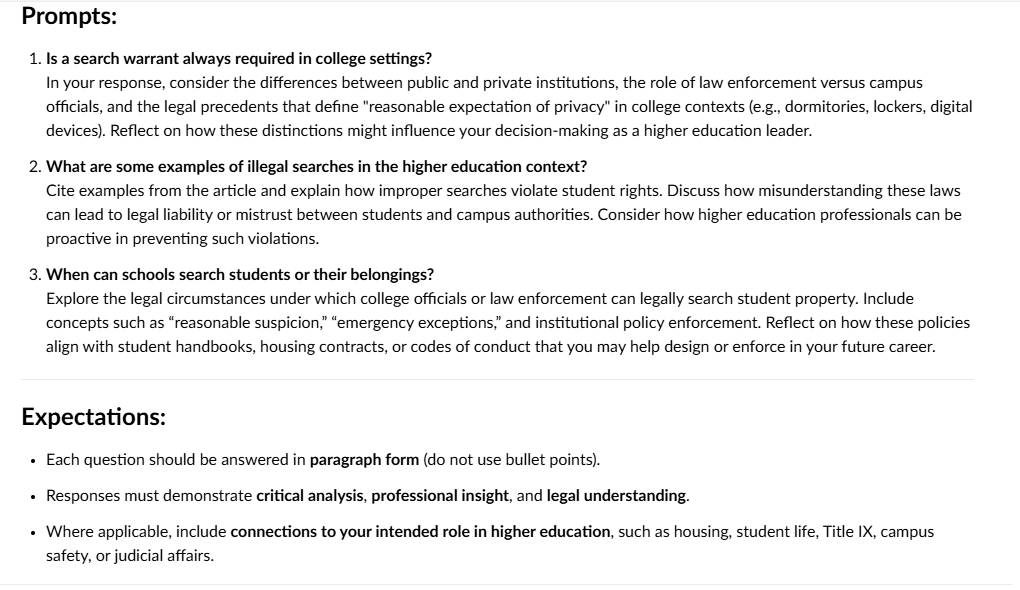 Prompts: 1. Is a search warrant always required
