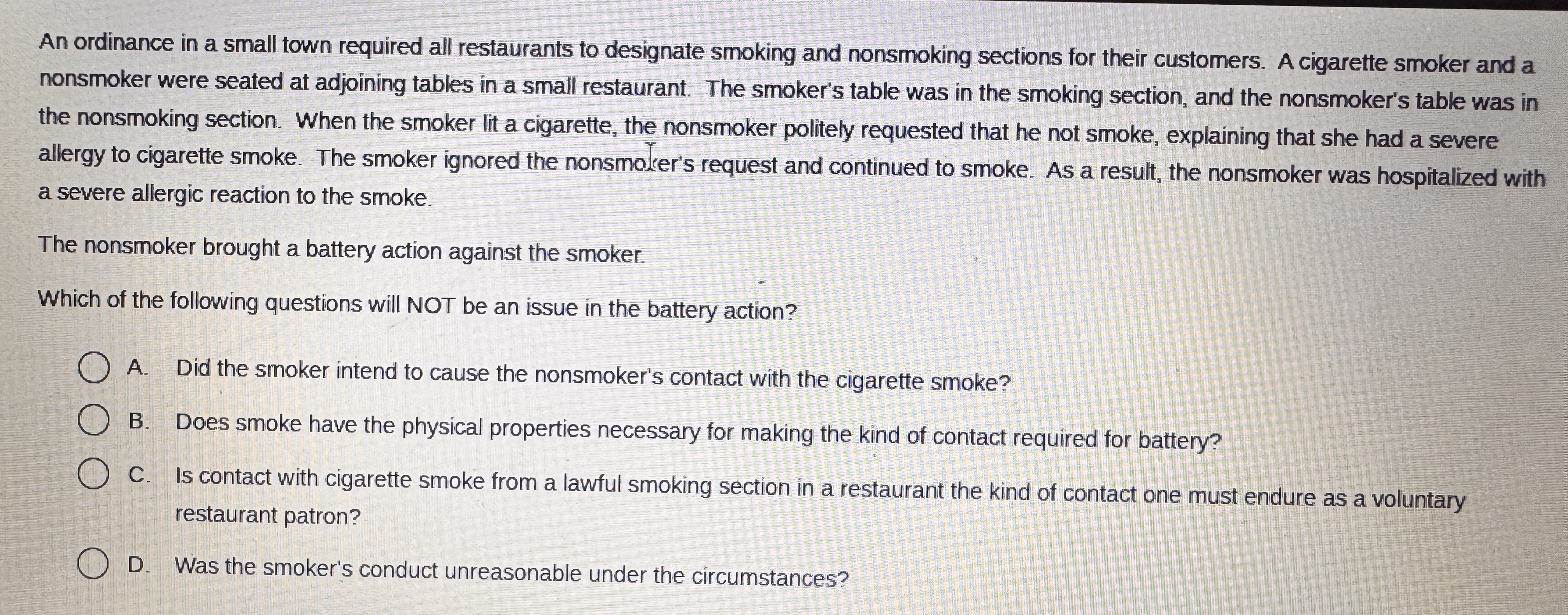 An ordinance in a small town required all