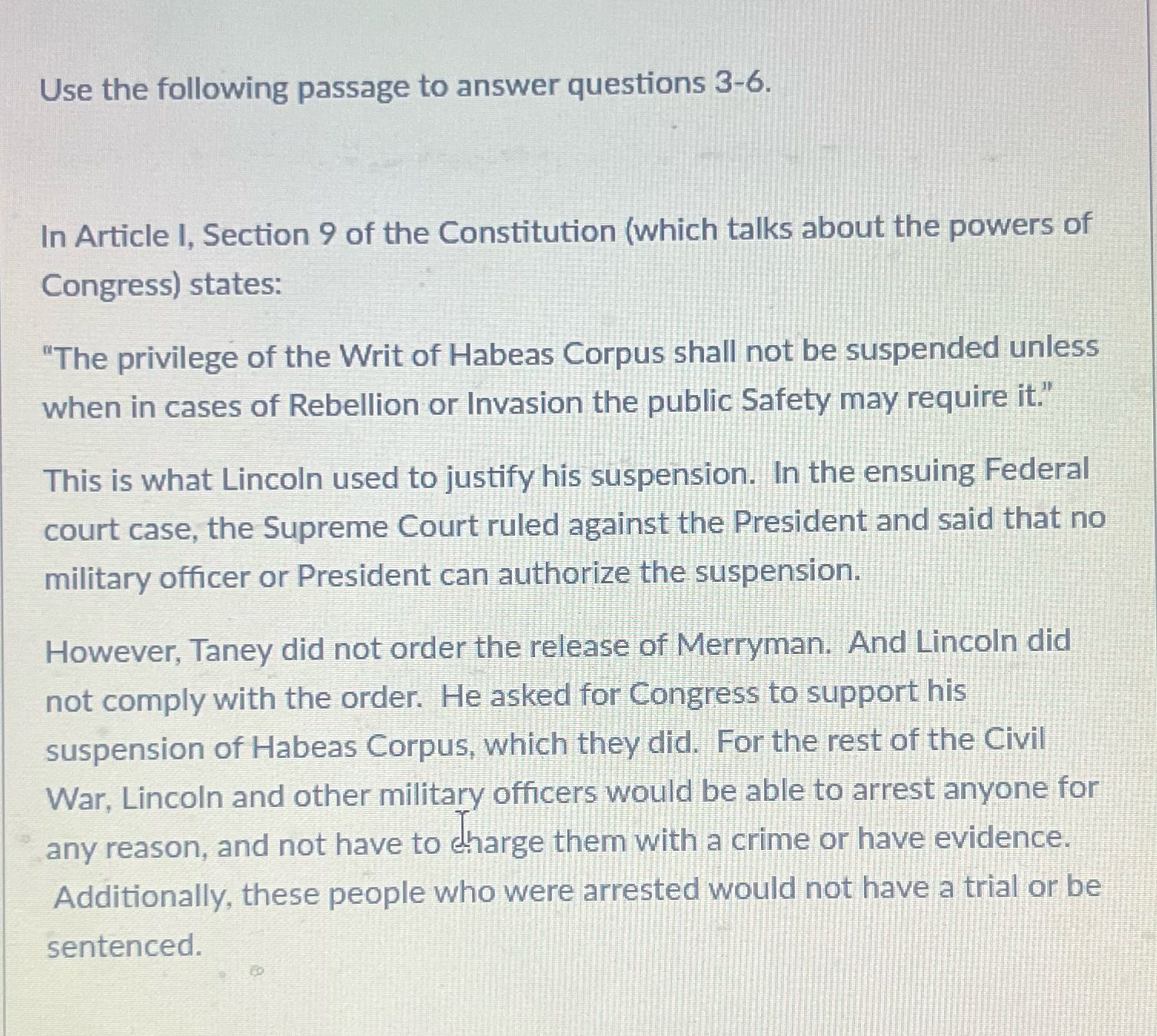What does the writ of habeas corpus mean to us