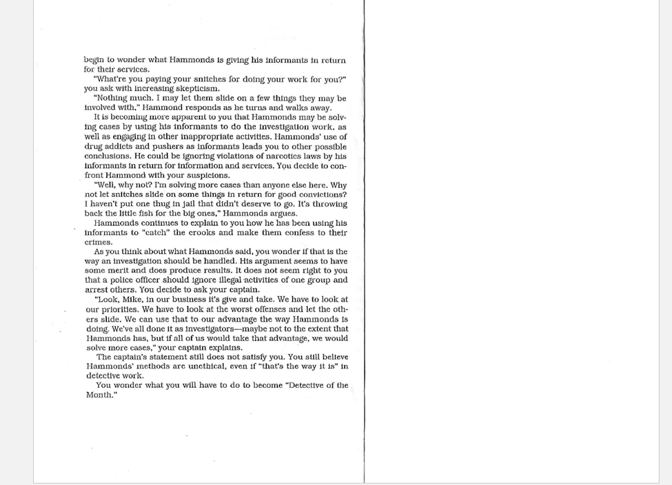 Assignment: Please read the following ethical