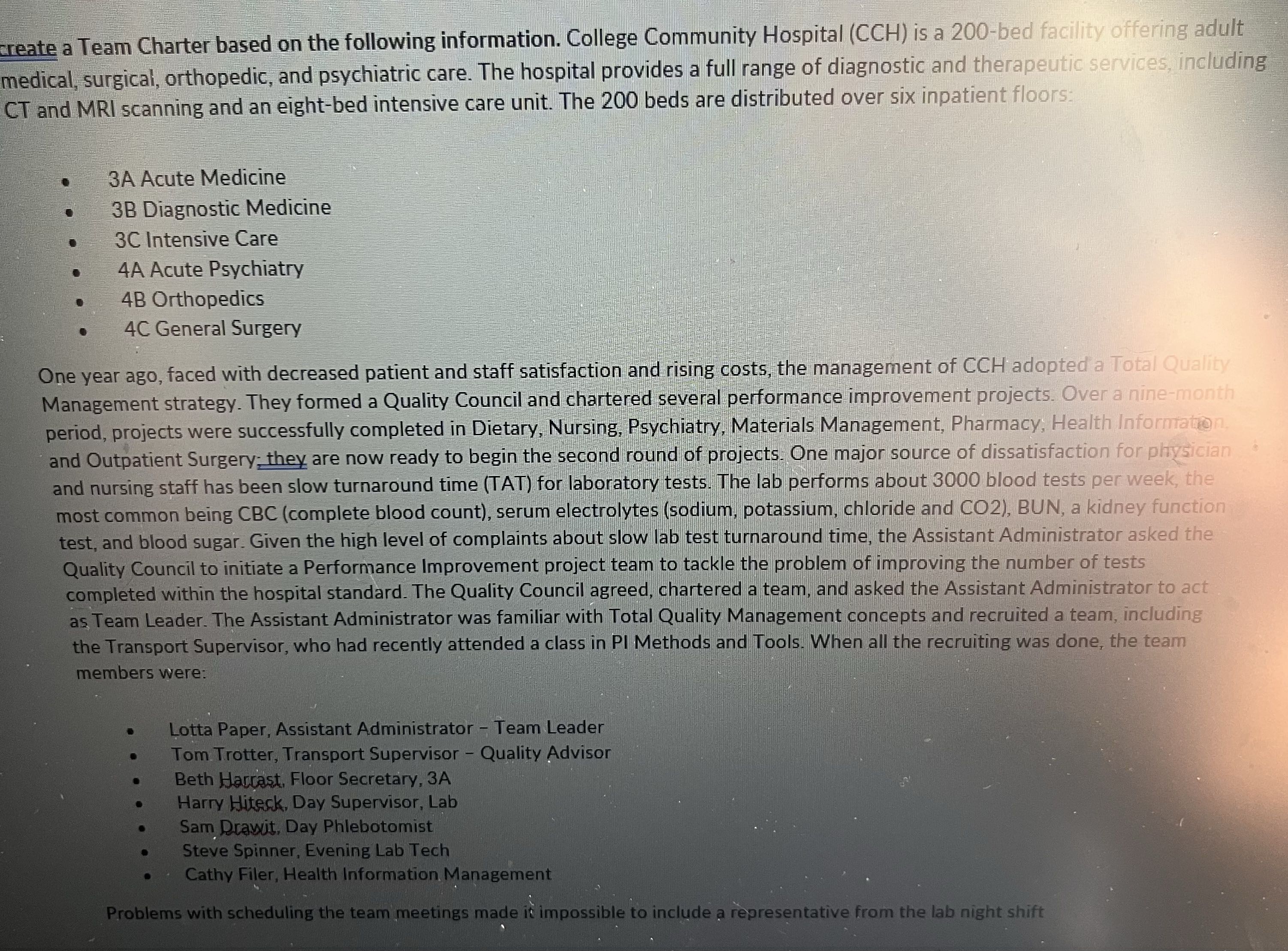 Instructions: You will create a Team Charter for