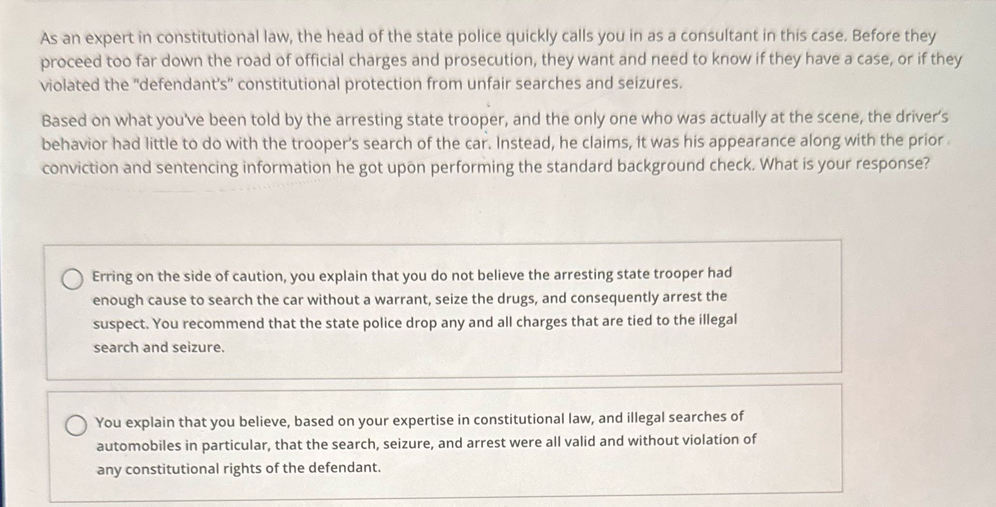 Cjus 400 As an expert in constitutional law, the