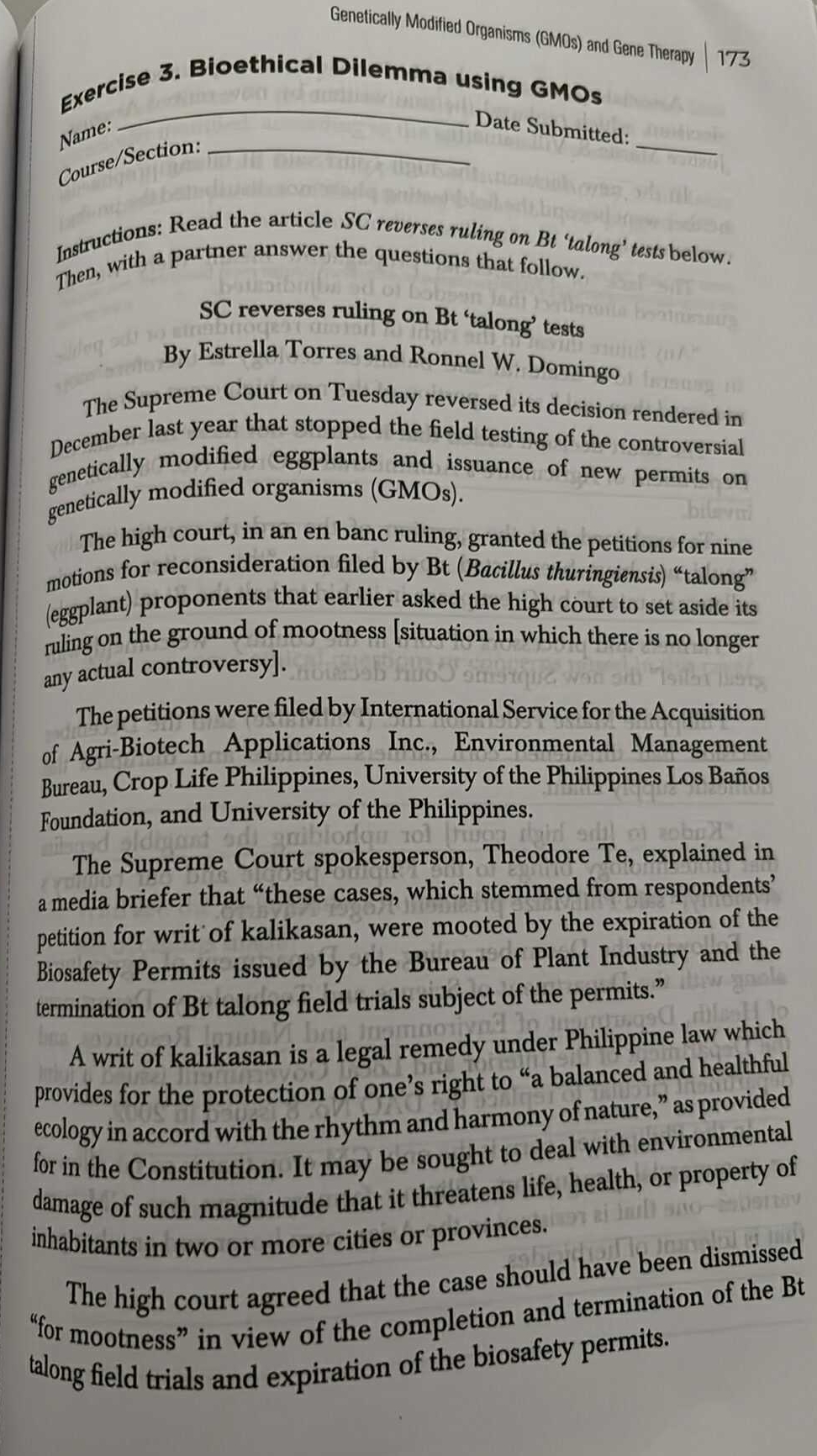 What are the relevant facts of this case?