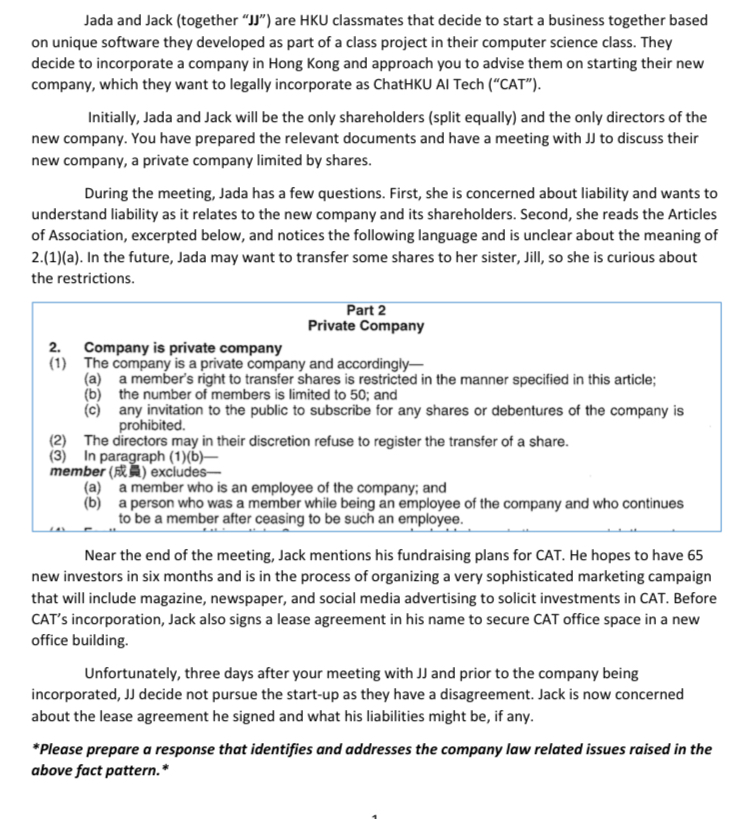 prepare a response that identifies and addresses