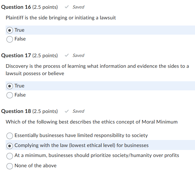 Question 1 (2.5 points) Saved The US