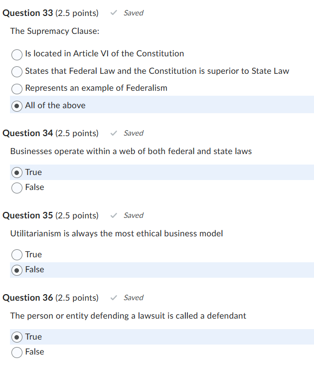 Question 1 (2.5 points) Saved The US