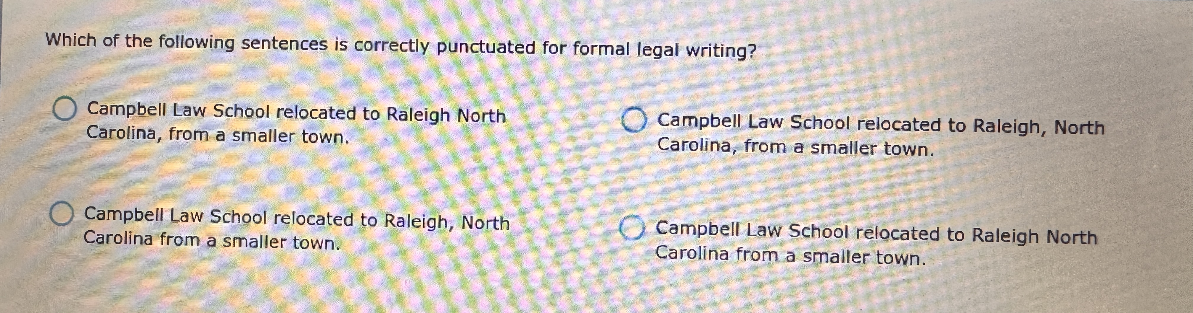 Which of the following sentences is correctly