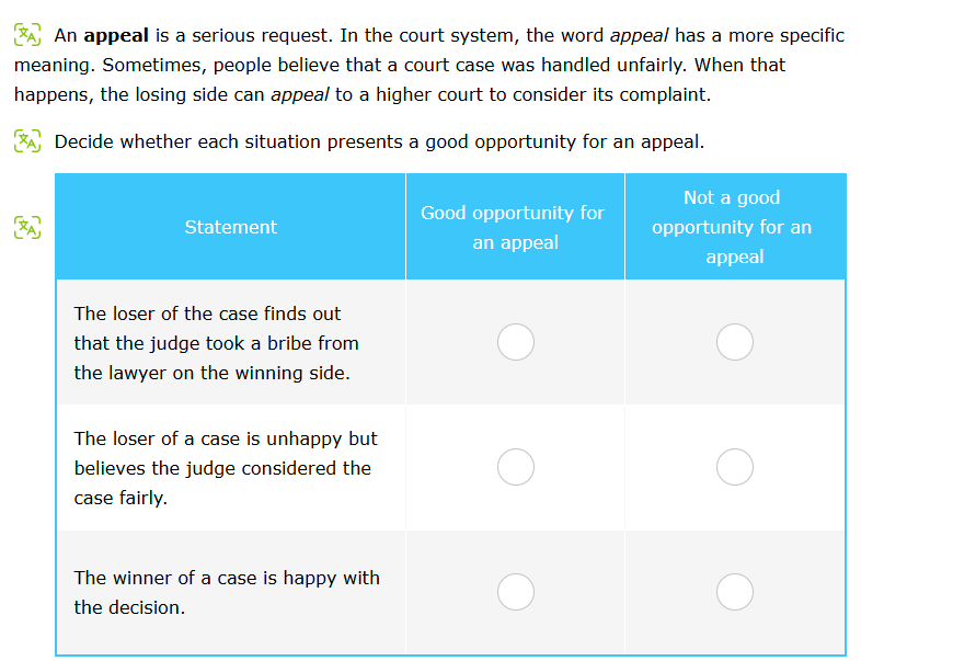 An appeal is a serious request. In the court
