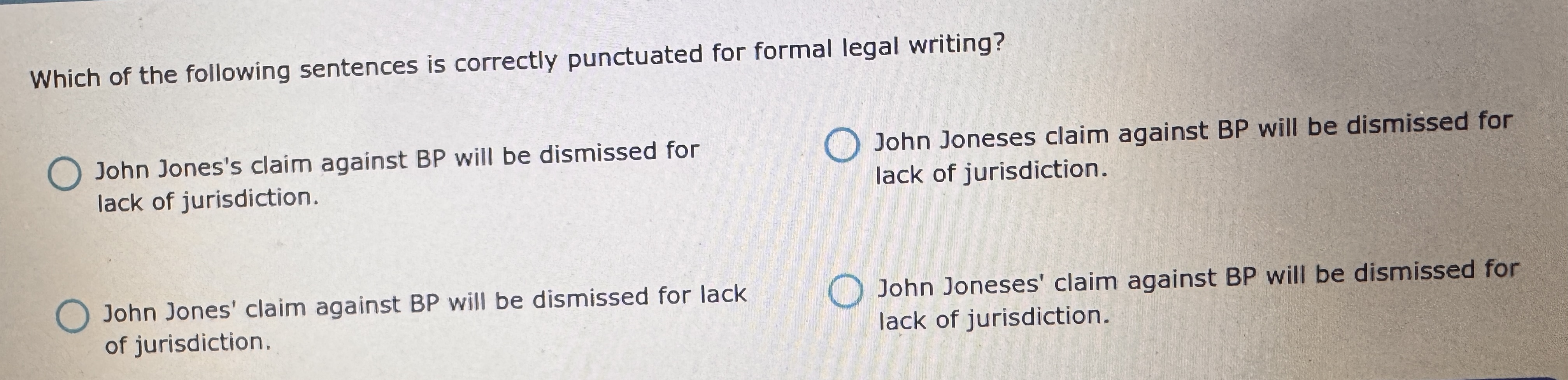 Which of the following sentences is correctly
