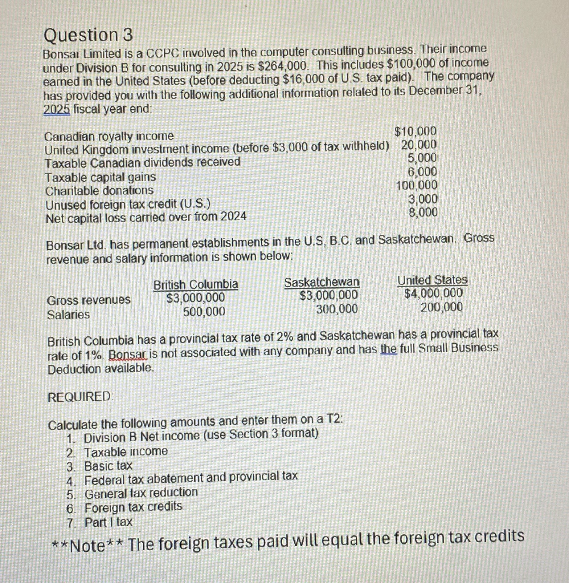 Can you assist with answering this question