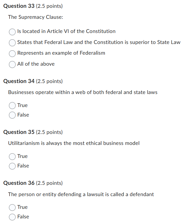 Question 28 (2.5 points) In a negligence claim