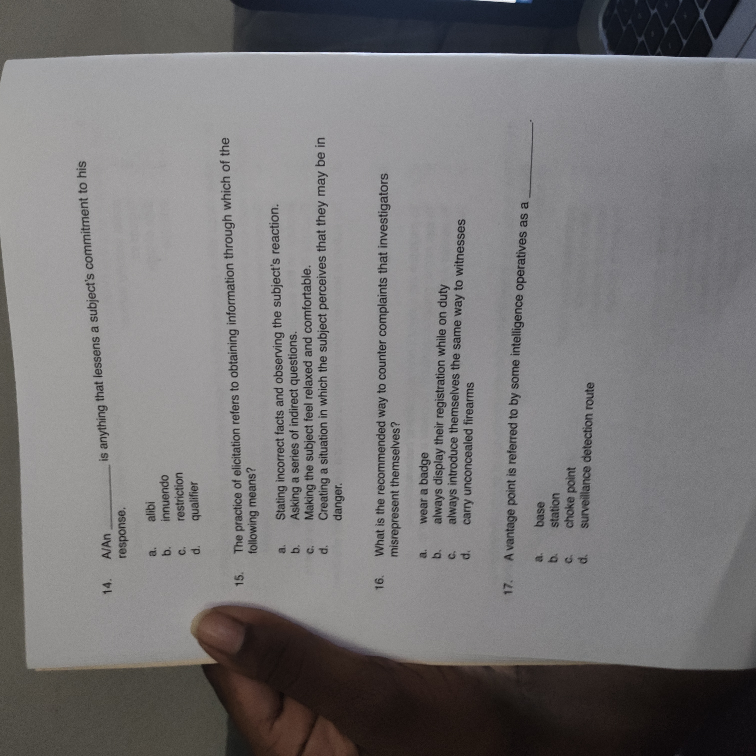 Rx Exam 1 Private Investigator CTG2A1