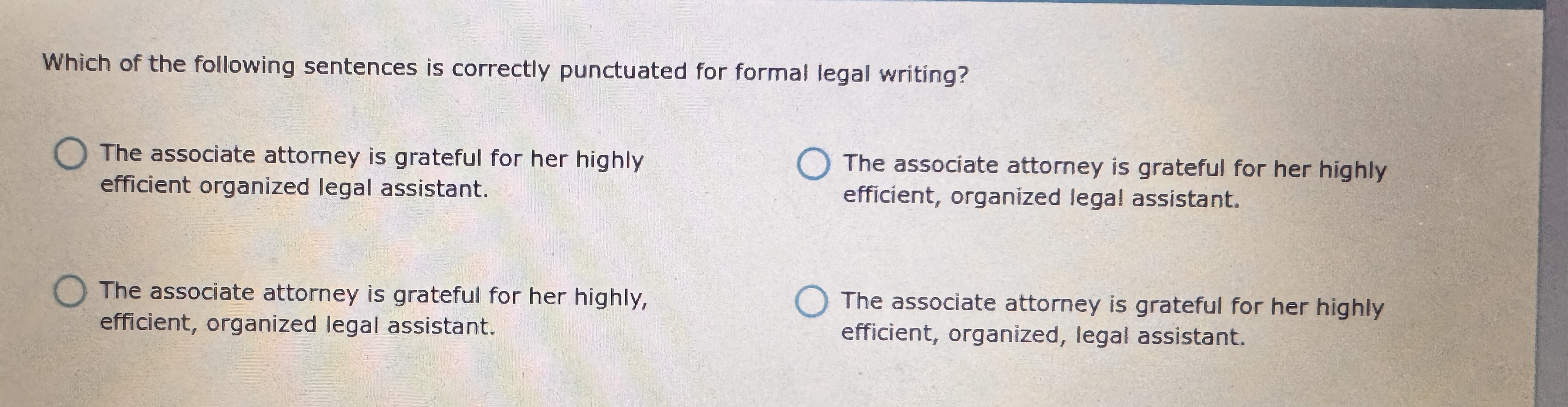 Which of the following sentences is correctly