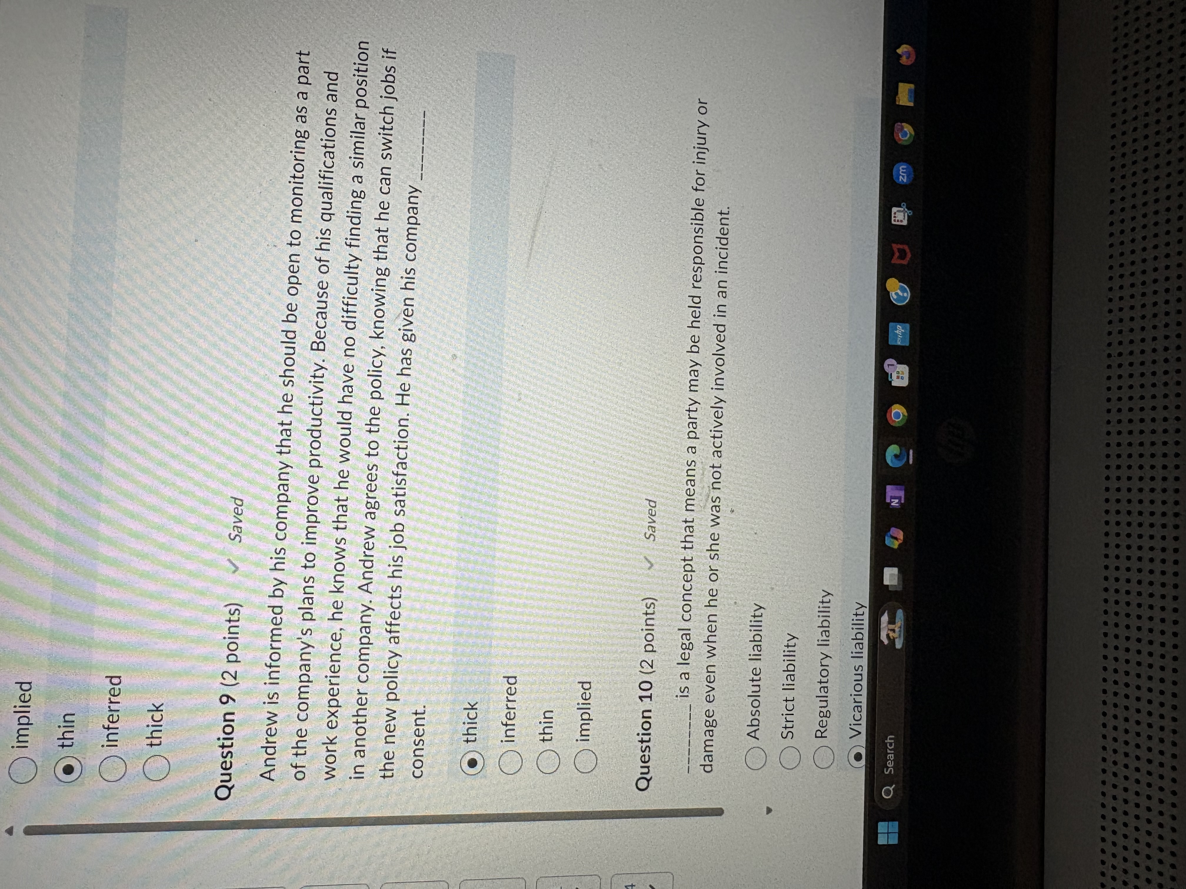 implied thin inferred thick Question 9 (2 points)