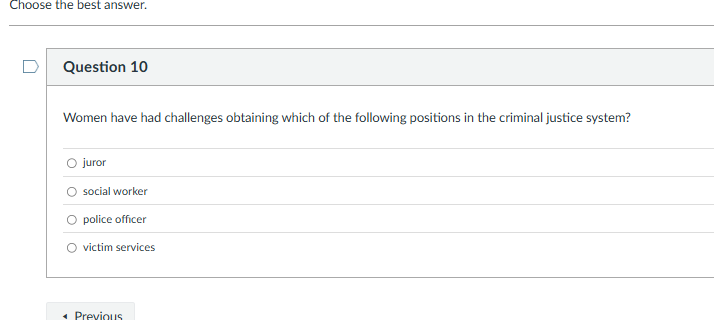 Regarding women and the criminal justice system,