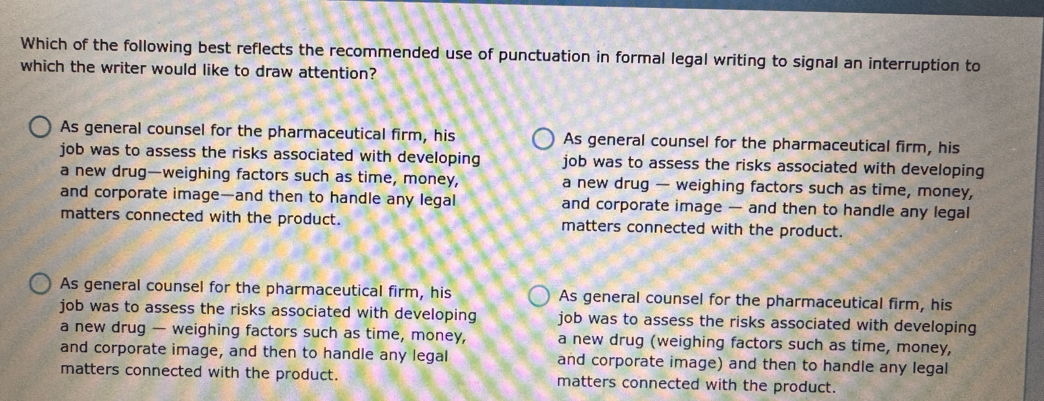 Which of the following best reflects the