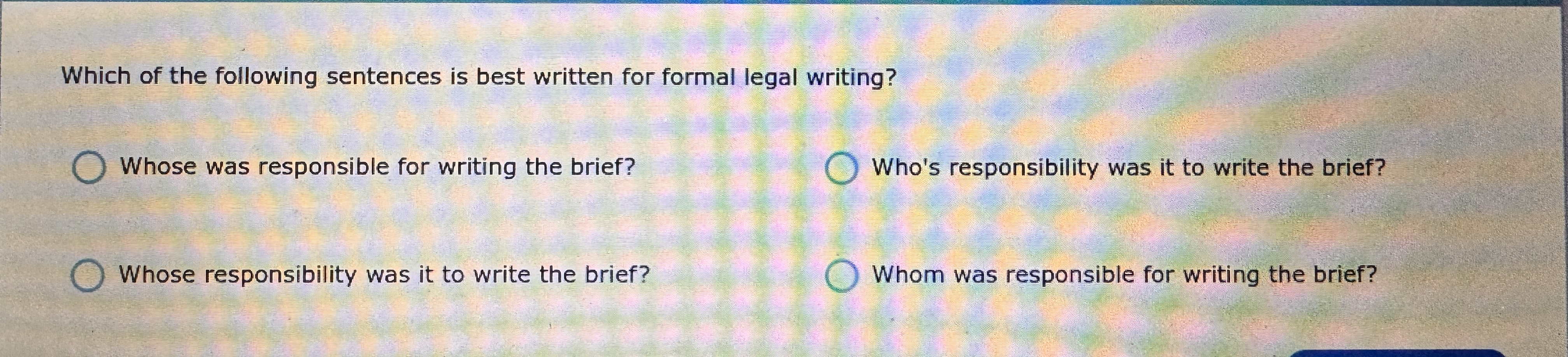 Which of the following sentences is best written