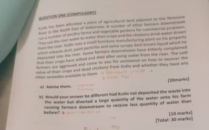 the question with regards to Botswana