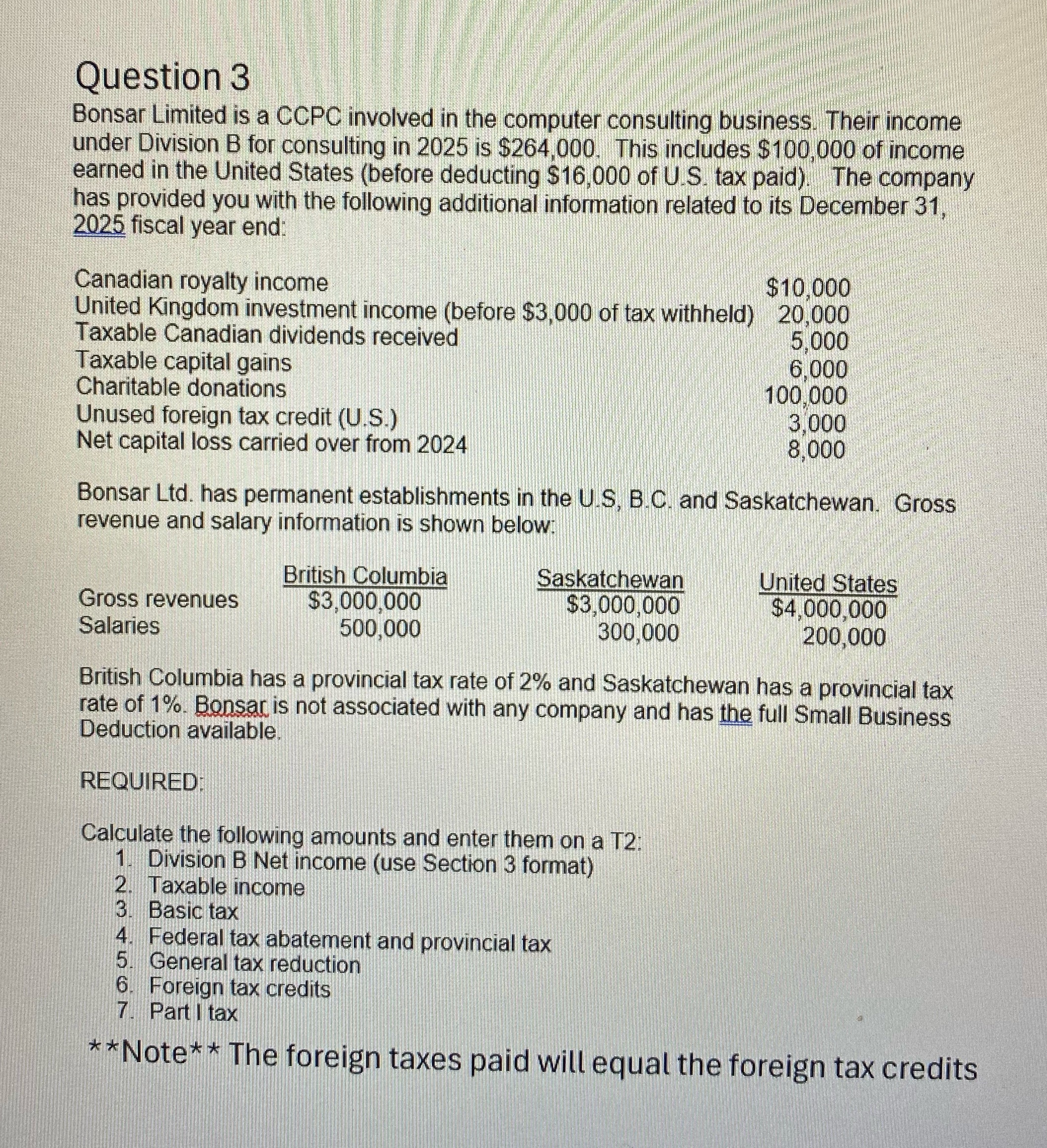 Can you assist with answering this question