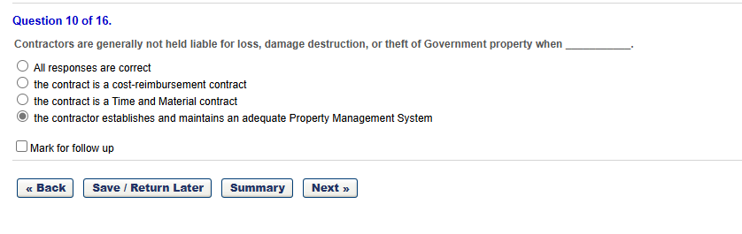 Question 10 of 16. Contractors are generally not
