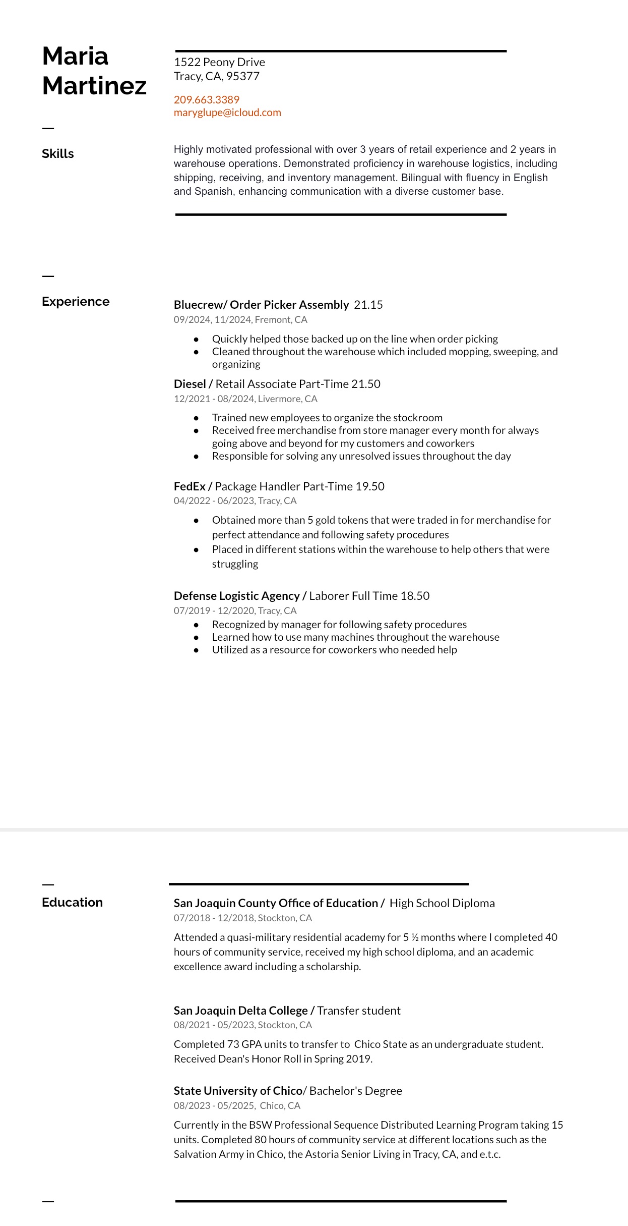 Can a tutor help me better my resume Maria