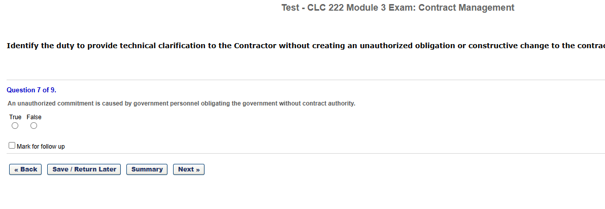 Test - CLC 222 Module 3 Exam: Contract Management