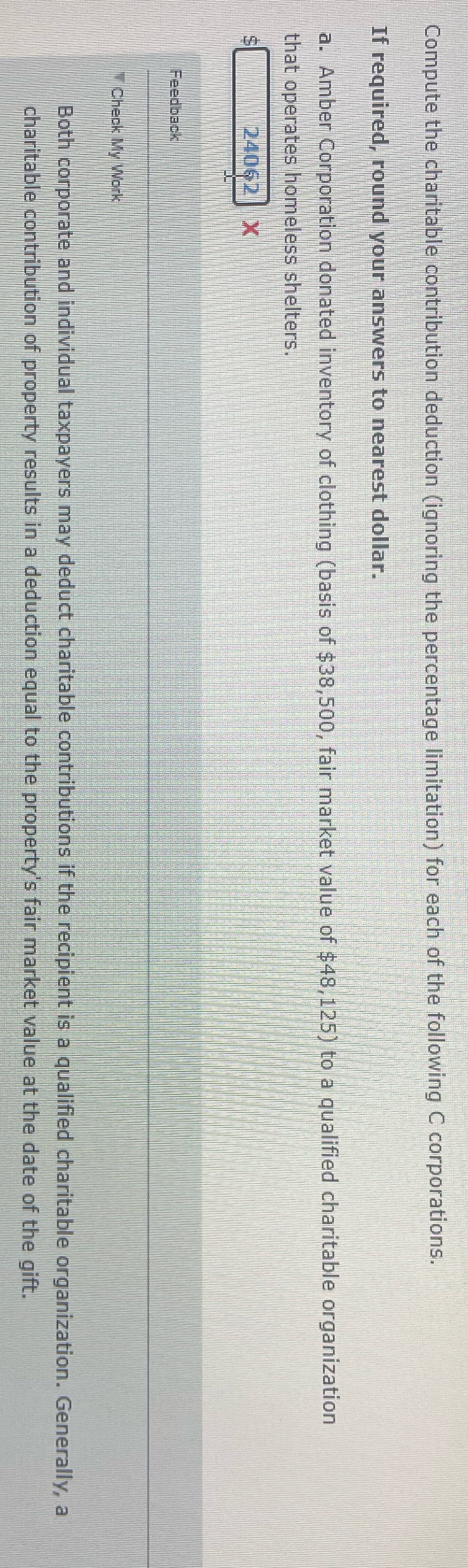 show all steps Compute the charitable