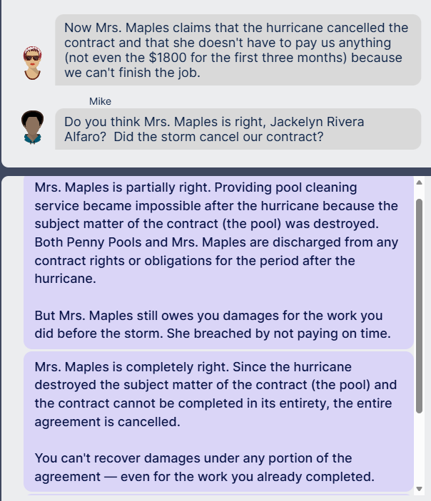 OR THIS thrid ANSWER: Mrs. MAaples is wrong. Even