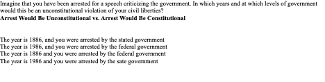 Imagine that you have been arrested for a speech