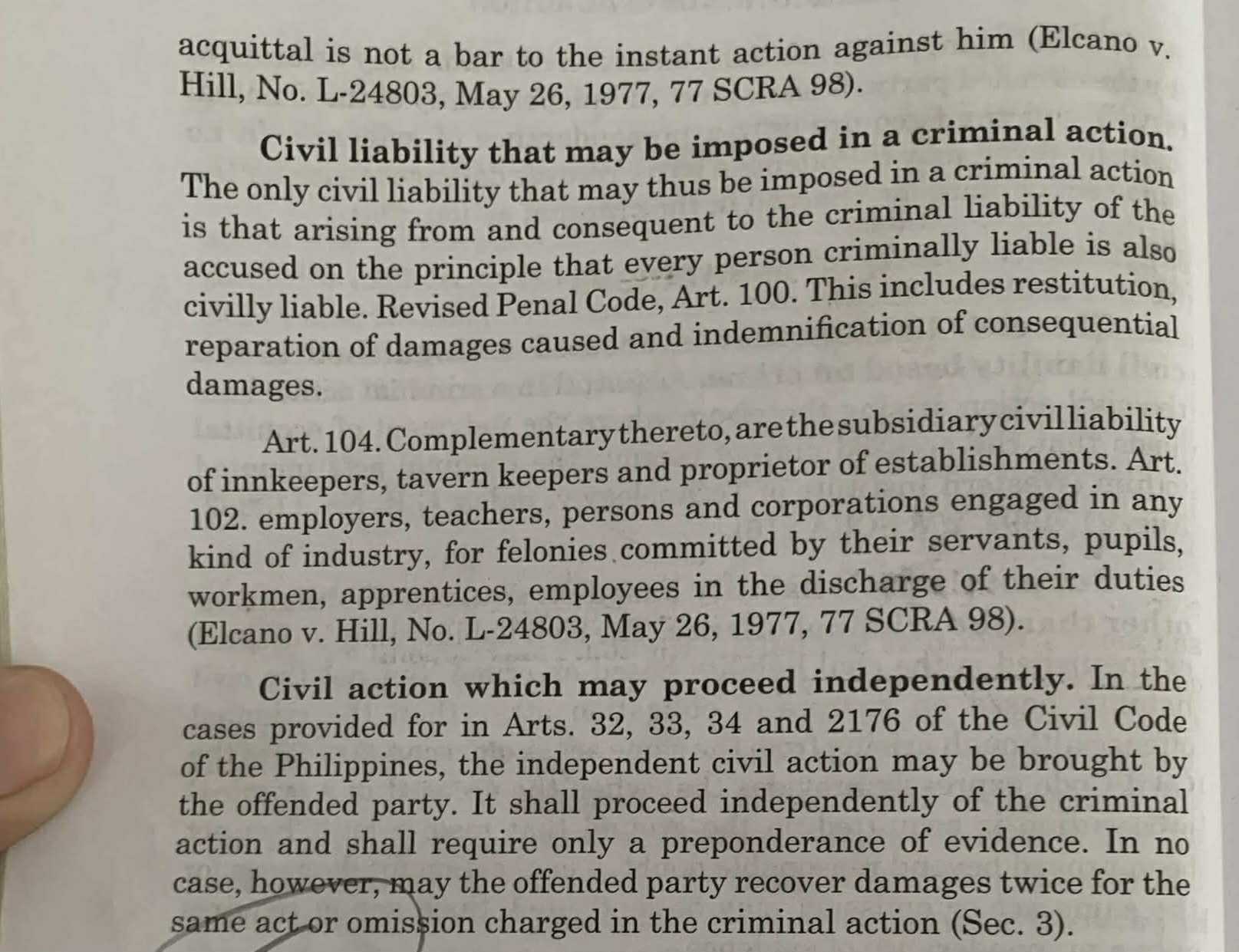 acquittal is not a bar to the instant action