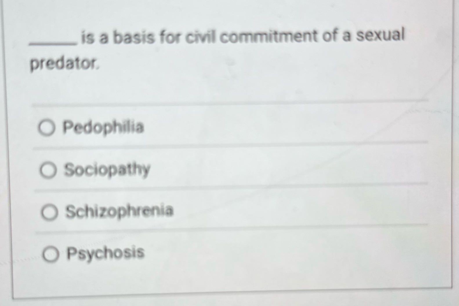 Cjus 400 is a basis for civil commitment of a