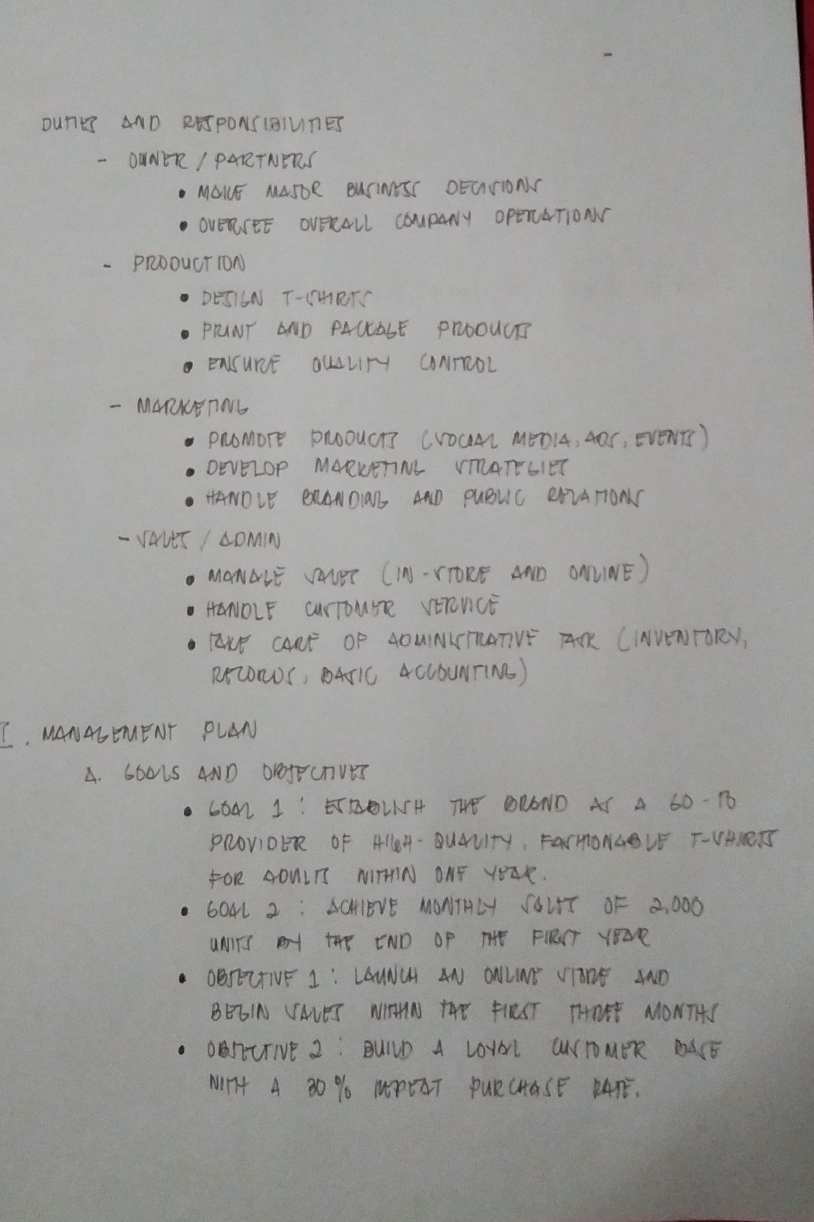 defend DUTIES AND RESPONSIBILITIES - OWNER /