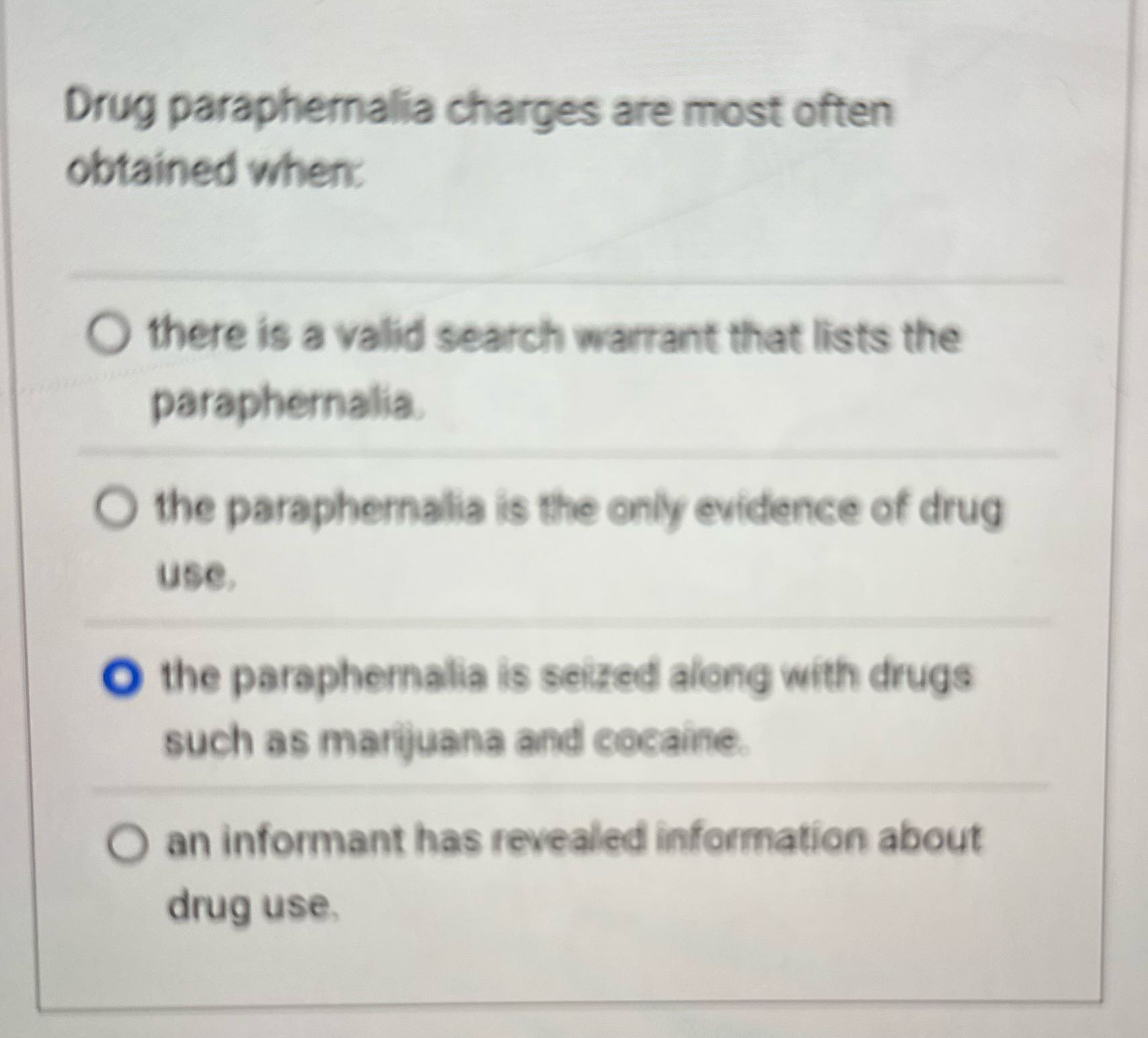 Cjus 400 Drug paraphernalia charges are most