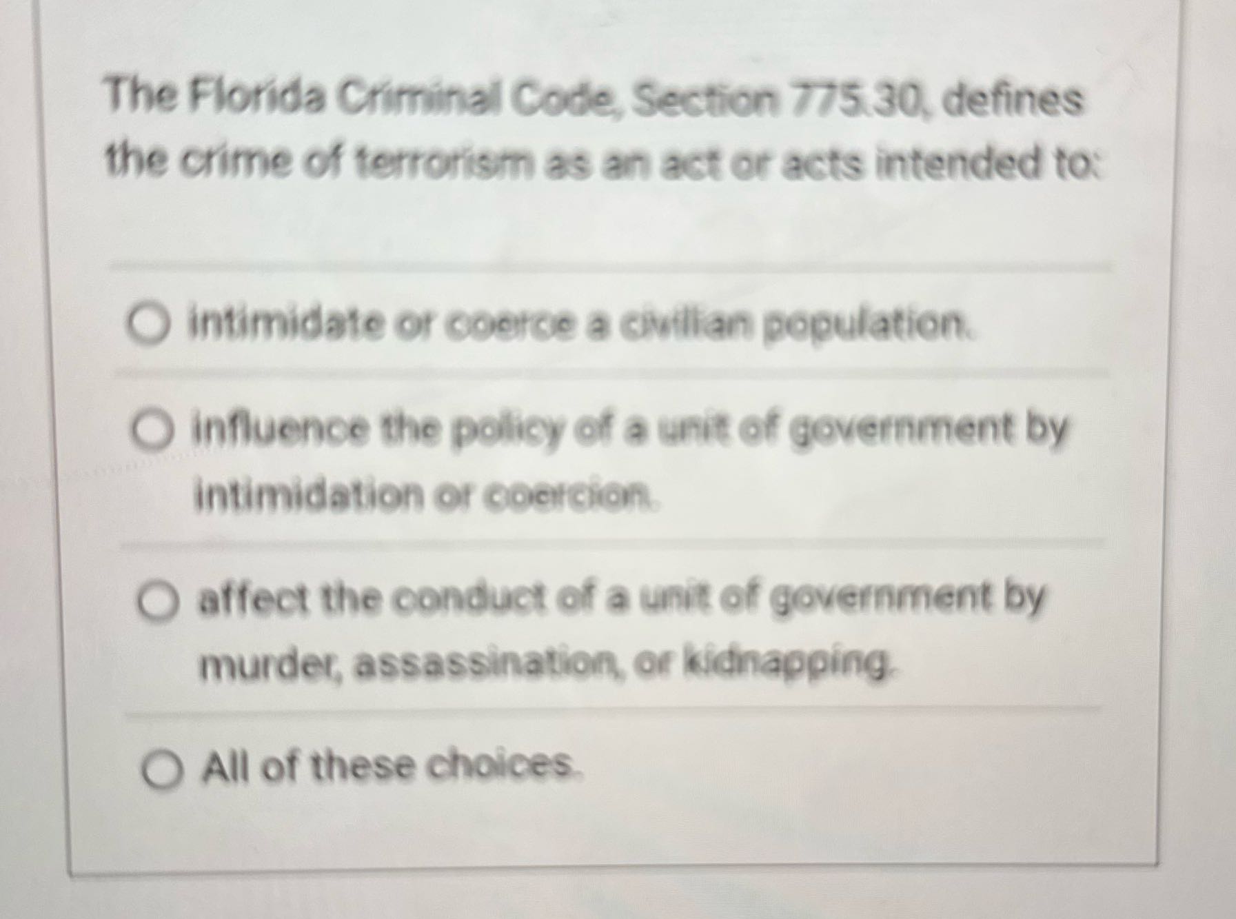 Cjus 400 The Florida Criminal Code, Section