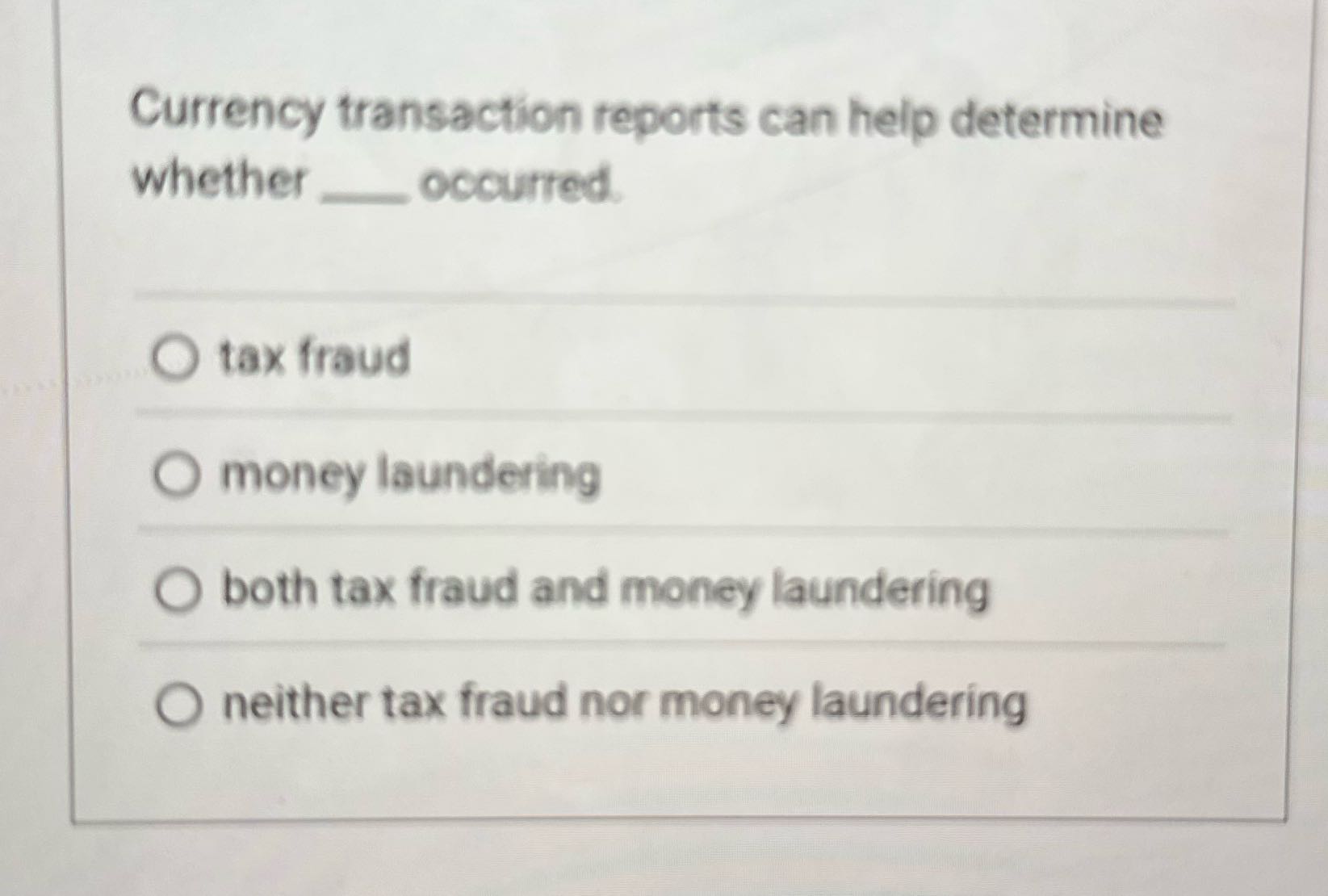 Cjus 400 Currency transaction reports can help
