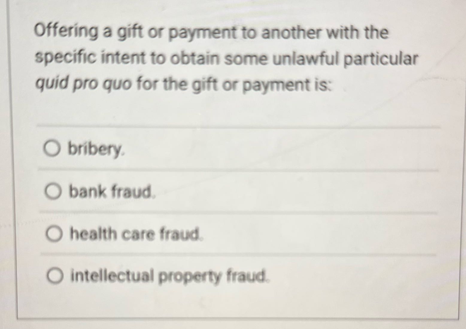 Cjus 400 Offering a gift or payment to another