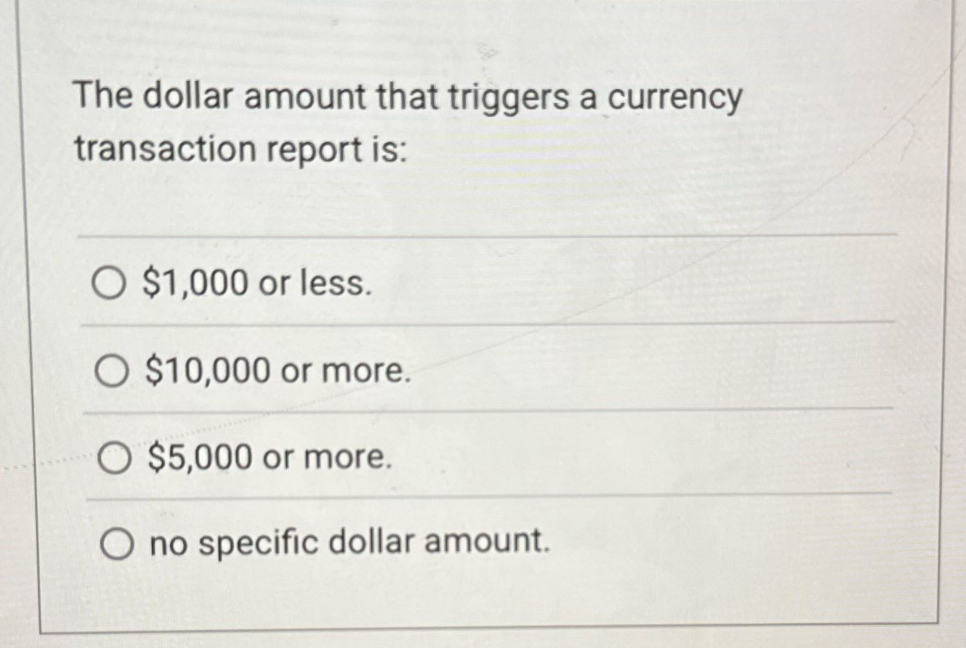 Cjus 400 The dollar amount that triggers a