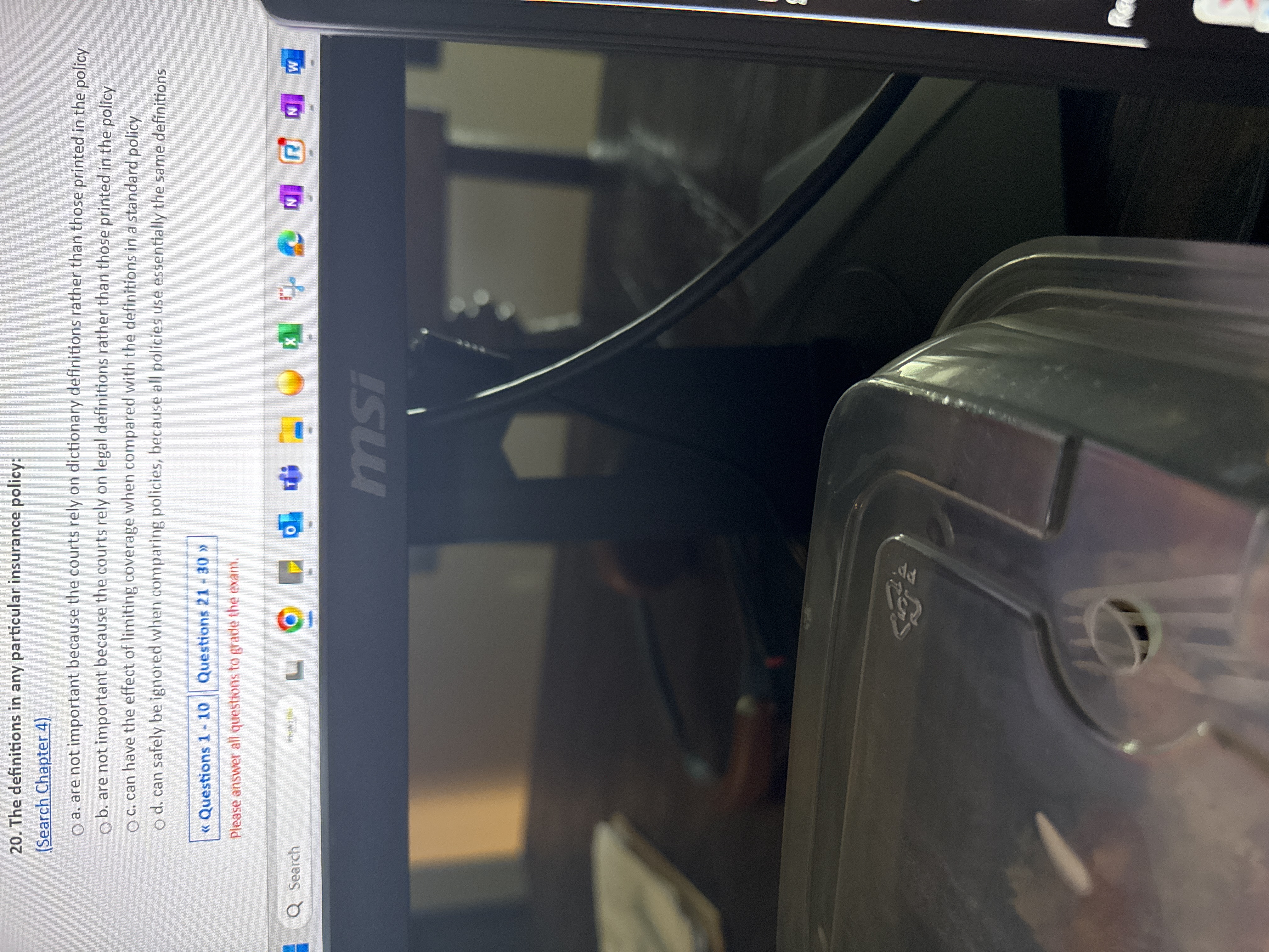 The definitions in any particular 20. The