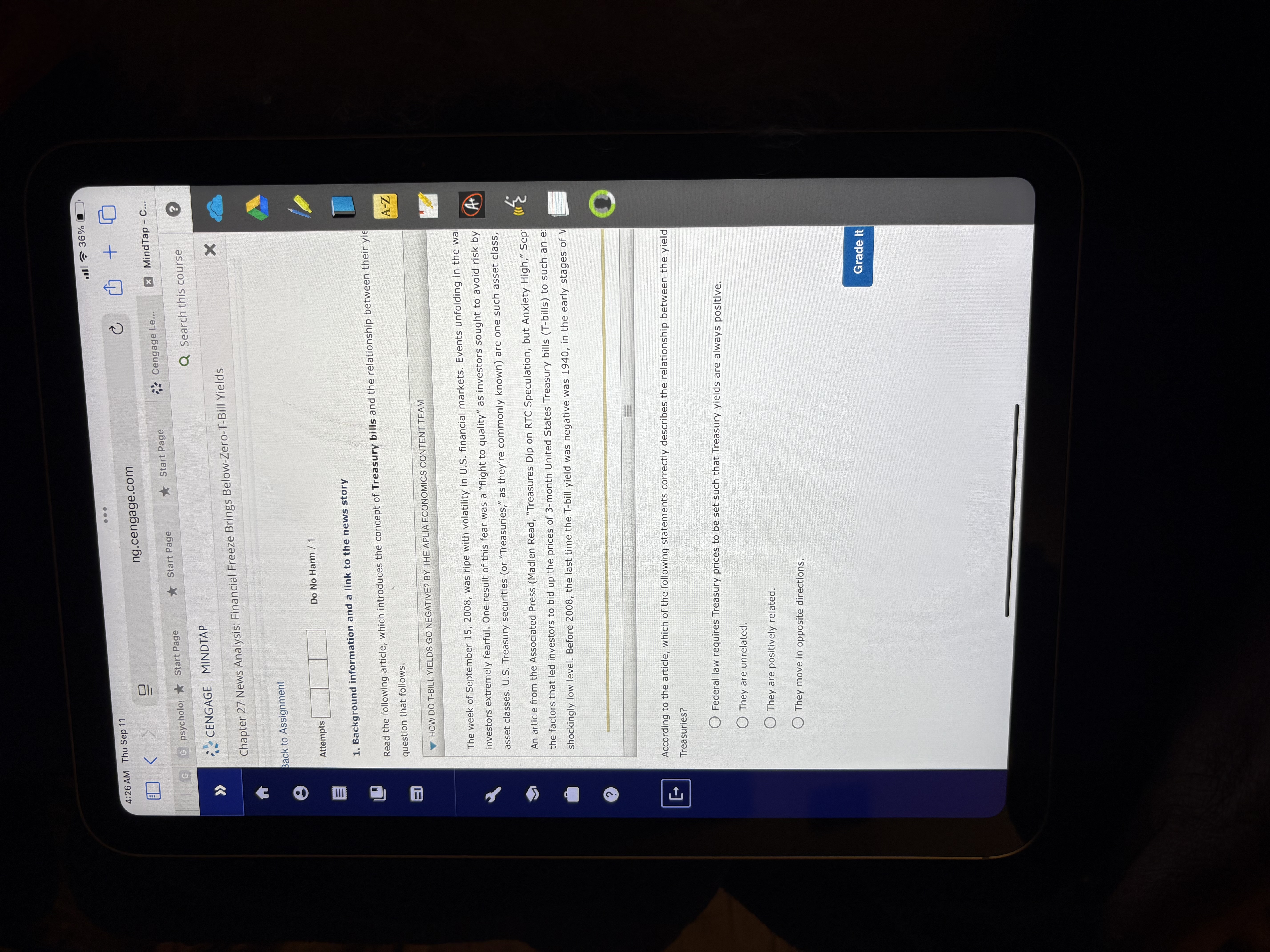 36% . . . 4:26 AM Thu Sep 11 + D ng.cengage.com x