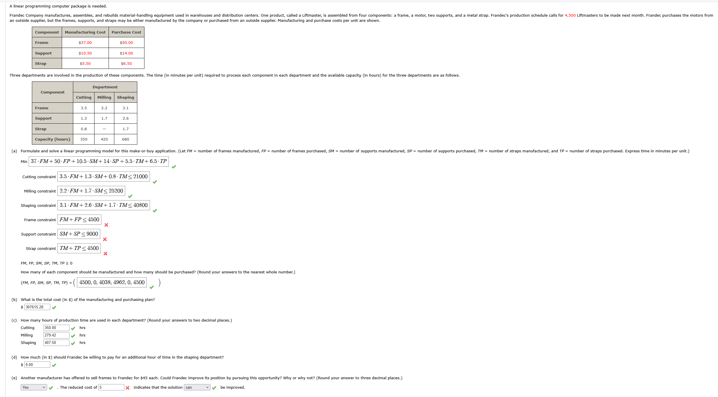 I need help solving (a) Support Constraint, Strap